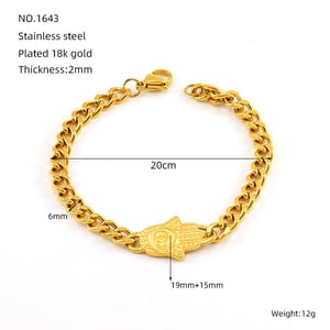 1 Piece Simple Series Classic Stainless Steel  Gold Color Unisex Chain Bracelets h5 